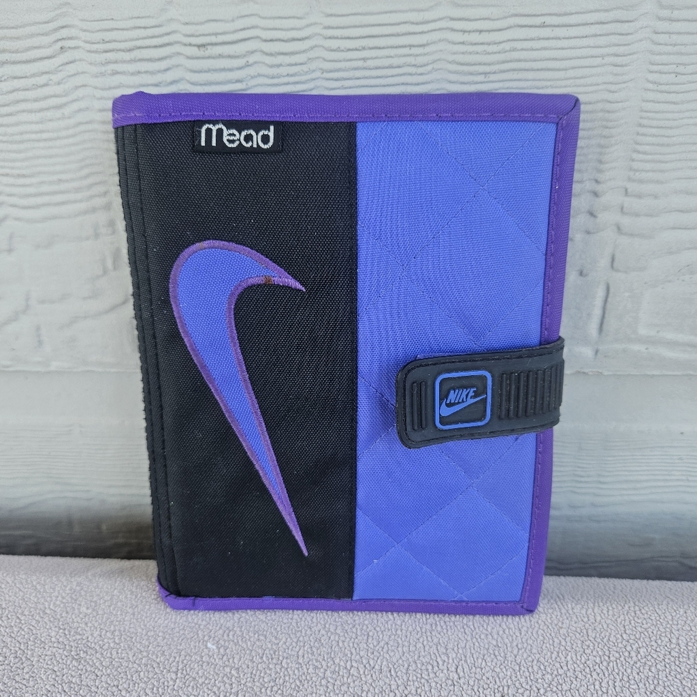 Nike Mead Planner Organizer Binder Notebook Purple VTG 1995 Swoosh Air 7 1/2"